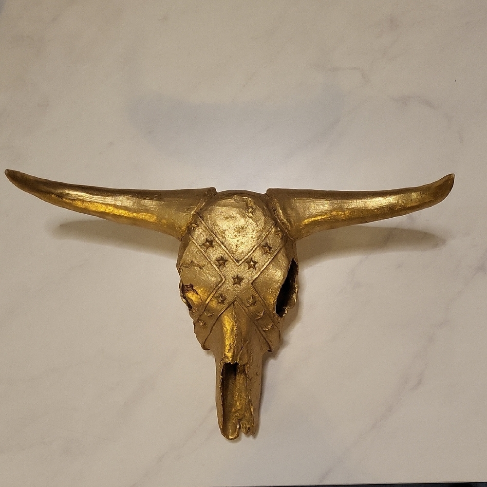 Nordstrom Gold Bison Skull Decor